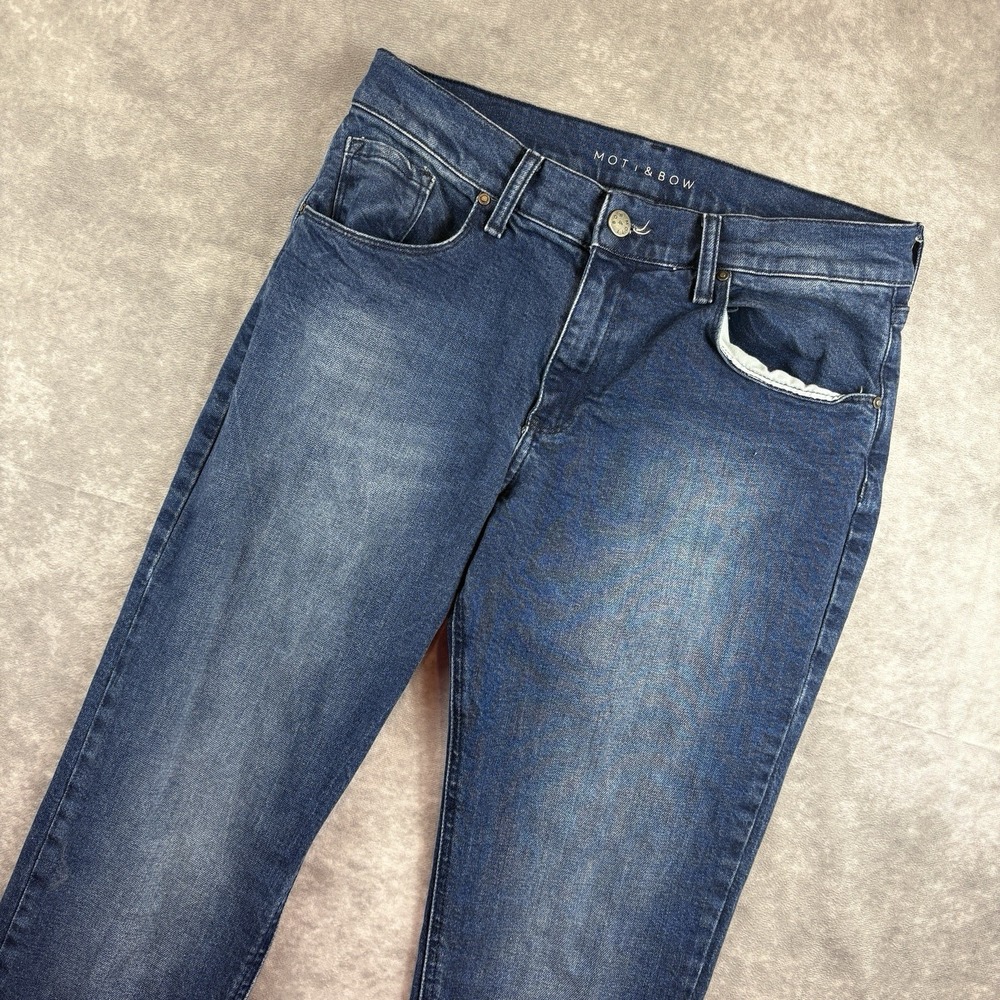 Mott & Bow Jeans Women's 30x32 Dark Blue Boyfriend Fit Mid Rise Denim Preppy